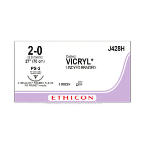 Ethicon Precision Point Vicryl Synthetic Absorbable Suture J428H - 36.0 Each