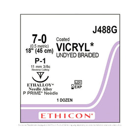 Ethicon Precision Point Vicryl Synthetic Absorbable Suture J488G - 12.0 Each