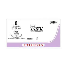 Ethicon Precision Point Vicryl Synthetic Absorbable Suture J610H - 36.0 Each