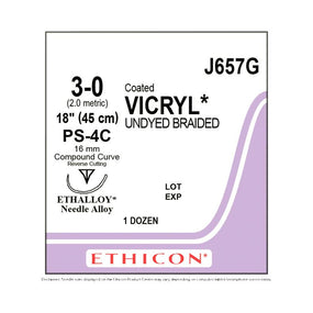 Ethicon Precision Point Vicryl Synthetic Absorbable Suture J657G - 12.0 Each