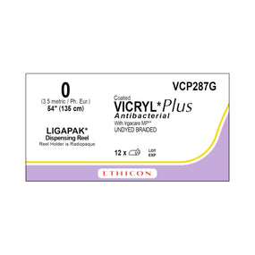 Ethicon Ligapak Reel Vicryl Plus Absorbable Sutures VCP287G - 12.0 Each
