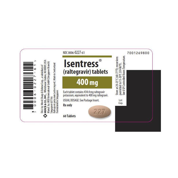 Merck Sharp And Dohme Corporation Isentress Oral - 0006-0227-61