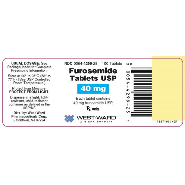 HIKMA PHARMACEUTICALS PLC Furosemide Oral 00054-4299-25-MDL-0054-4299-25
