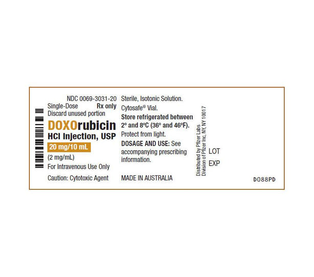 PFIZER INC/CONSUMR HLTHCR Doxorubicin Hcl Injection 00069-3031-20 1 Each - MDL-0069-3031-20