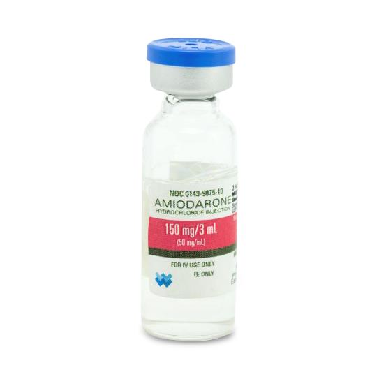 Hikma Pharmaceuticals Amiodarone HCL Injection, Single-Dose Vial, 50 mg / mL, 25 x 3 mL - 00143-9875-25 - 25 Each