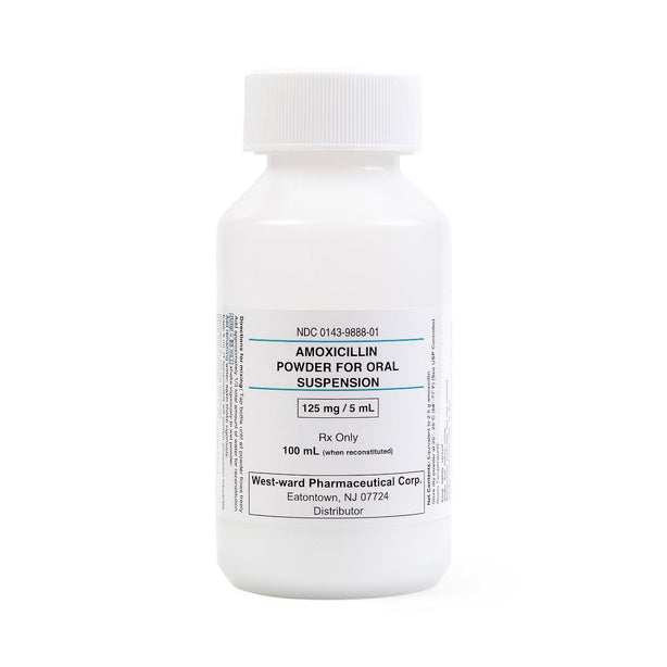 Hikma Pharmaceuticals Amoxicillin, 125 mg/5 mL Oral Suspension, 100 mL - 00143-9888-01 - 1 Each