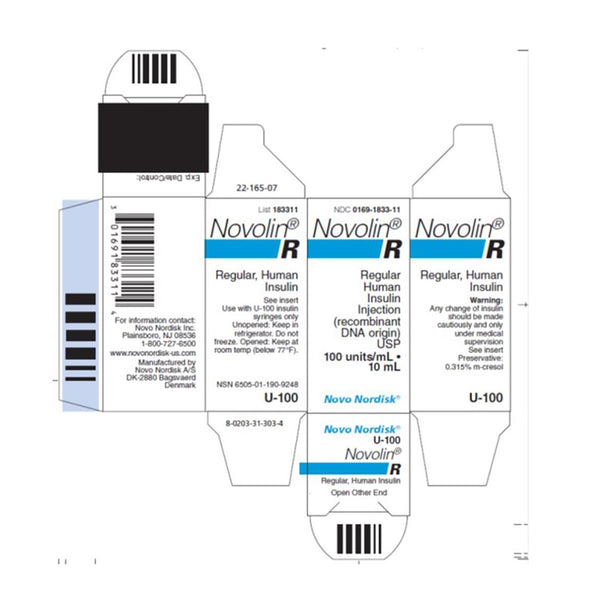 Novo Nordisk Inc Novolin Injection 00169-1833-11 - 1.0 Each - MDL-0169-1833-11