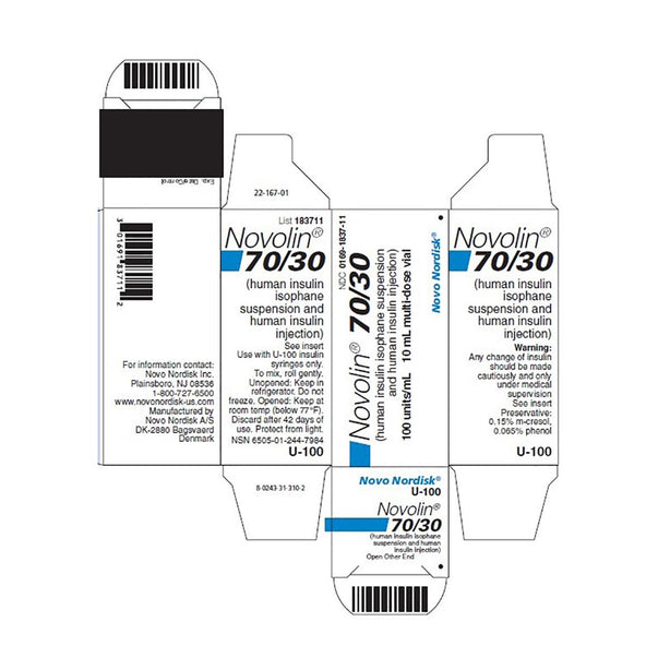 Novo Nordisk Inc Novolin Injection 00169-1837-11 - 1.0 Each - MDL-0169-1837-11