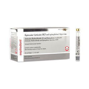 SEPTODONT Septocaine & Epinephrine Injection 00362-9048-02 50 Each - MDL-0362-9048-02