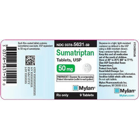 Mylan Sumatriptan Oral Tablets 00378-5631-59 - 1.0 box - MDL-0378-5631-59