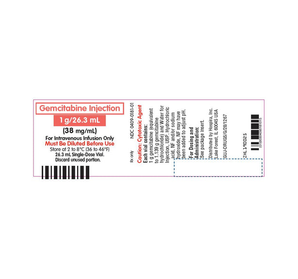 Gemcitabine Injections - 00409-0181-01 - 1 Each - MDL-0409-0181-01