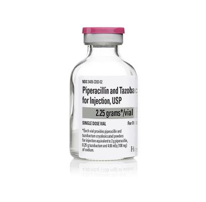 Pfizer / Consumr Hlthcr Piperacillin and Tazobactam Injection, Single-Dose Vial, 2.25 g, 10 per Box - 00409-3383-02 - 10 Each