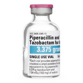 Pfizer / Consumr Hlthcr Piperacillin and Tazobactam Injection, Single-Dose Vial, 3.375 g, 10 per Box - 00409-3385-13 - 10 Each