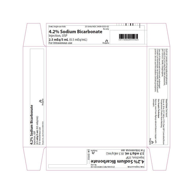 Pfizer Inc / Consumr Hlthcr Sodium Bicarbonate Injections 00409-5555-02 - 25.0 Each - MDL-0409-5555-02