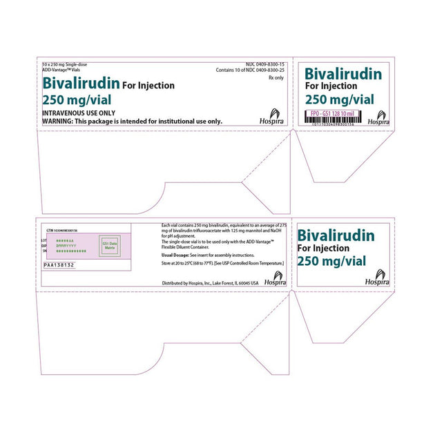 PFIZER INC/CONSUMR HLTHCR Bivalirudin Injection 00409-8300-15 10 Each - MDL-0409-8300-15