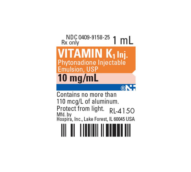 Pfizer Inc / Consumr Hlthcr Vitamin K1 Ampules 00409-9158-25 - 25.0 Each - MDL-0409-9158-25