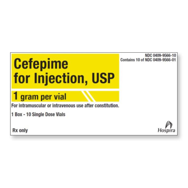 Pfizer Inc / Consumr Hlthcr Cefepime Injection 00409-9566-10 - 10.0 Each - MDL-0409-9566-10
