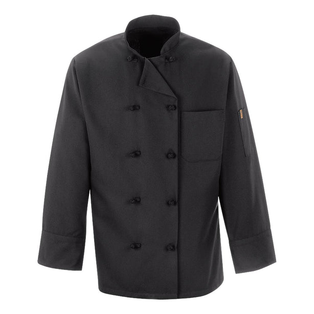 Vf Workwear-Div / Vf Imagewear (W) Unisex Chef's Coat with Knotted Buttons, Black, Size XS - 0427BKXS - 1 Each