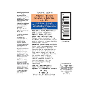 Nephron Pharmaceuticals Albuterol Sulfate Inhalation Solution 00487-0301-01 - 30.0 Each