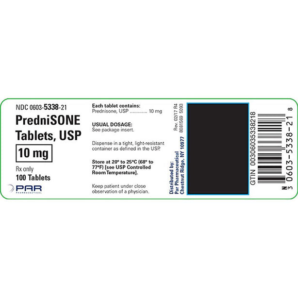 Par Pharmaceutical Companies, Inc Prednisone Oral 00603-5338-21 -  - MDL-0603-5338-21