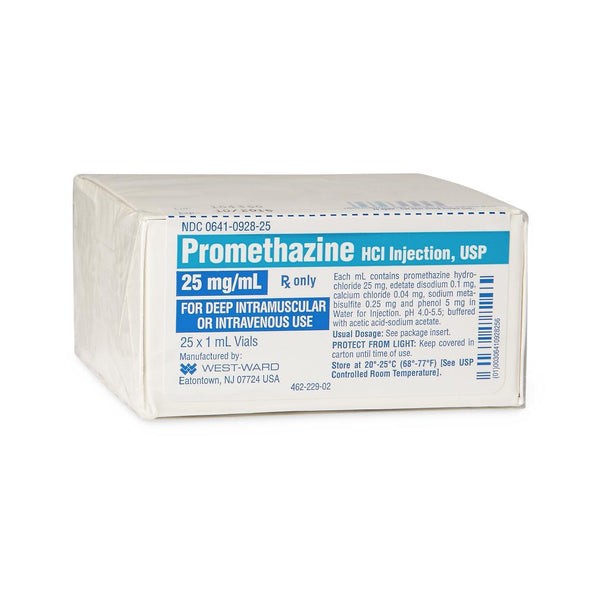 Hikma Pharmaceuticals Plc Promethazine HCL Injections USP 00641-0928-25 - 25.0 Each - MDL-0641-0928-25