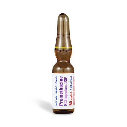 Hikma Pharmaceuticals USP 00641-1496-35 Promethazine HCl Injection, 50 mg / mL Ampoule, 25 x 1 mL, Deep Intramuscular Use Only - MDL-0641-1496-35 - 25 Each