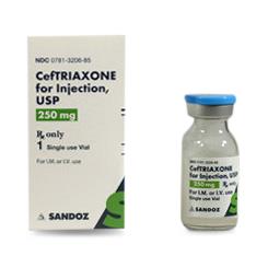 Sandoz Ceftriaxone Injection 00781-3206-85 - 1.0 Each - MDL-0781-3206-85
