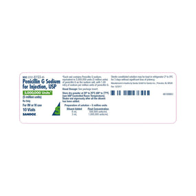 Sandoz Penicillin G Sodium Injection 00781-6153-95 - 10.0 Each