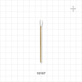 Single Ended Round Tip Swab With Wood Handle - 3 inch (76 mm) - 10107