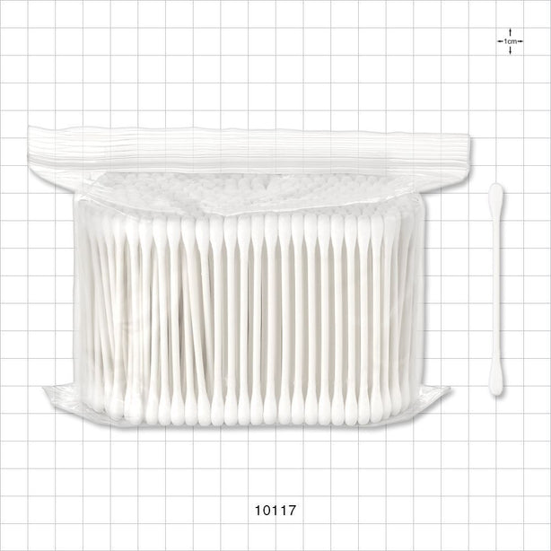 Dual Ended Round Tip Swab with White Handle - 2.88 inch (73 mm) - 10117