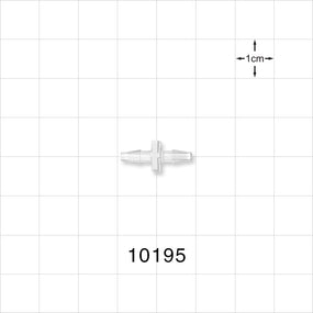 Straight Connector, Barbed, Natural - Fits 3/32 inch ID Tubing (0.094 inch, 2.38 mm) - 10195