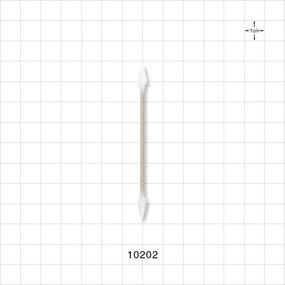 Dual-Ended Tightly Wound Point Tip Swab with Wood Handle - 3 inch (76.2 mm) - 10202
