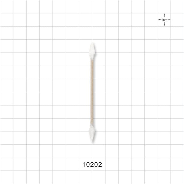 Dual-Ended Tightly Wound Point Tip Swab with Wood Handle - 3 inch (76.2 mm) - 10202