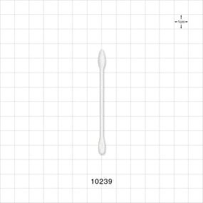 Dual Ended Point/Flat Round Tip Swab with White Handle; 50/Bag - 3 inch (76.2 mm) - 10239