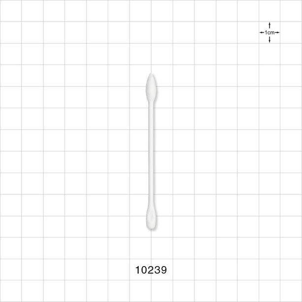 Dual Ended Point/Flat Round Tip Swab with White Handle; 50/Bag - 3 inch (76.2 mm) - 10239