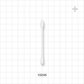 Dual Ended Point/Round Tip Swab with White Handle - 3 inch (76 mm) - 10245