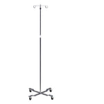 Clinton Industries Economy IV Pole Ram Horn Hooks 2-Hook 4 Legs Epoxy Coated Base, Easy Roll Ball Bearing Casters, 22 Inch Base Diameter - Each - IV-40-EA
