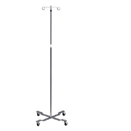 Clinton Industries Economy IV Pole Ram Horn Hooks 2-Hook 4 Legs Epoxy Coated Base, Easy Roll Ball Bearing Casters, 22 Inch Base Diameter - Each - IV-40-EA