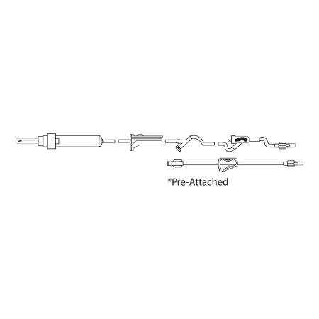 MedSource International Primary IV Administration Set MedSource Gravity 2 Ports 60 Drops / mL Drip Rate Without Filter 83 Inch Tubing - Case of 50 - MS-831606-CS