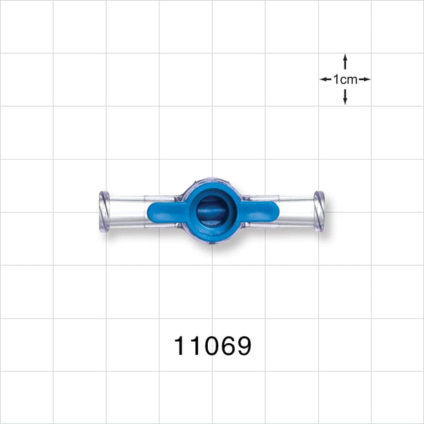 1-Way Stopcock, 2 Female Luer Locks - 45 psi - 11069
