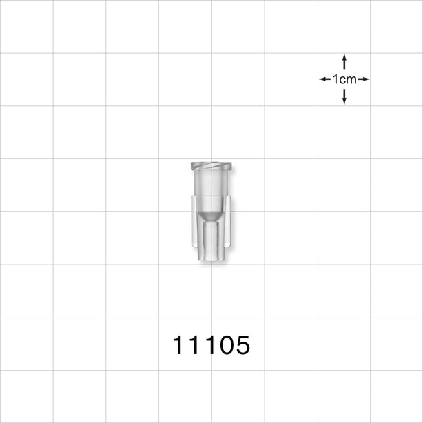 Female Luer Lock, Tubing Port, Clear - 0.09 inch ID (2.29 mm) - 11105