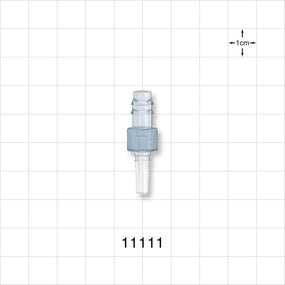 Male Luer Slip, Barbed, Clear - 0.3 inch OD (7.62 mm) - 11111