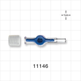 1-Way Stopcock, Female Luer Lock, Male Luer Slip, 90 Degree Turn Handle, Non-Vented Cap - 30 psi - 11146
