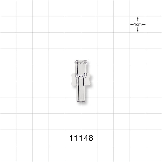 Female Luer Lock, Tubing Port, Clear - 0.114 inch - 0.1 inch ID/0.2 inch - 0.204 inch OD (2.90 mm - 2.54 mm/5.08 mm - 5.18 mm) - 11148