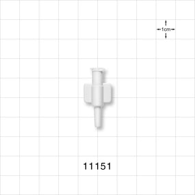 Female Luer Lock, Tubing Port, White - 0.12 inch - 0.15 inch OD (3.05 mm - 3.81 mm) - 11151