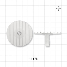 Bag Port Flange with Ribbed Base, Barbed, Natural - Fits 1/4 inch ID Tubing (0.25 inch, 6.35 mm) - 11175