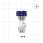 Tuohy Borst Adapter, Threaded Flare Connector - 0 FR - 13 FR (0 inch - 0.17 inch, 0 mm - 4.3 mm); 0.2 inch ID Sideport (5 mm) - 11183
