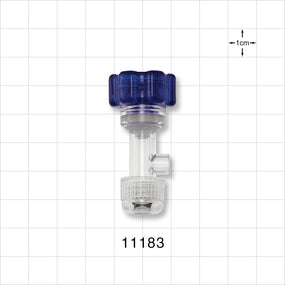 Tuohy Borst Adapter, Threaded Flare Connector - 0 FR - 13 FR (0 inch - 0.17 inch, 0 mm - 4.3 mm); 0.2 inch ID Sideport (5 mm) - 11183
