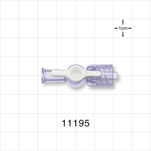 1-Way Stopcock, Female Luer Lock, Male Luer with Spin Lock - 0.106 inch Thru Hole (2.69 mm); 29 psi - 11195