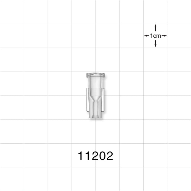 Female Luer Lock, Tubing Port, Clear - 0.039 inch - 0.067 inch ID (0.99 mm -1.7 mm) - 11202